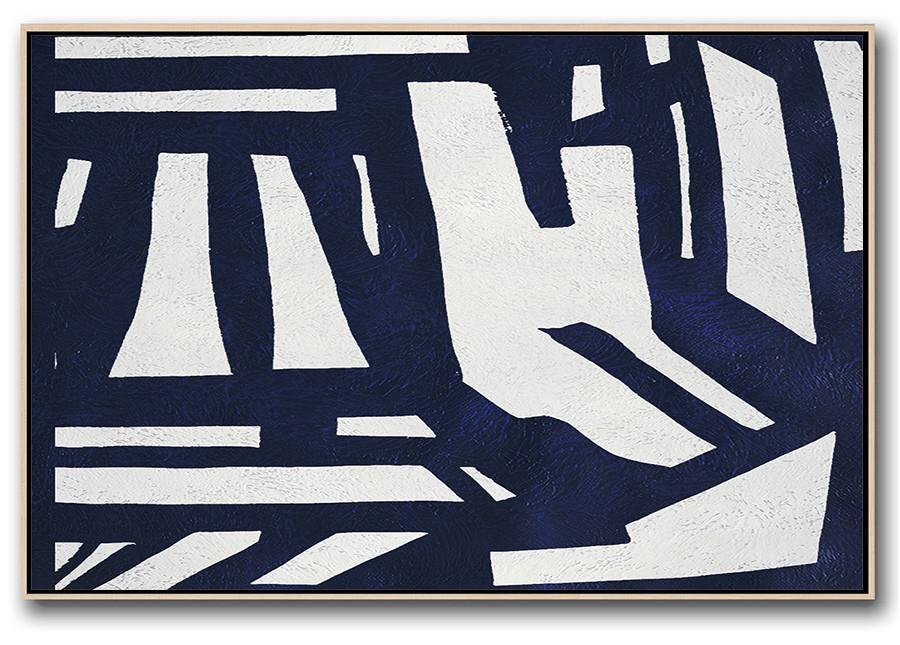 Horizontal Navy Blue Minimal Art #NV297C - Click Image to Close